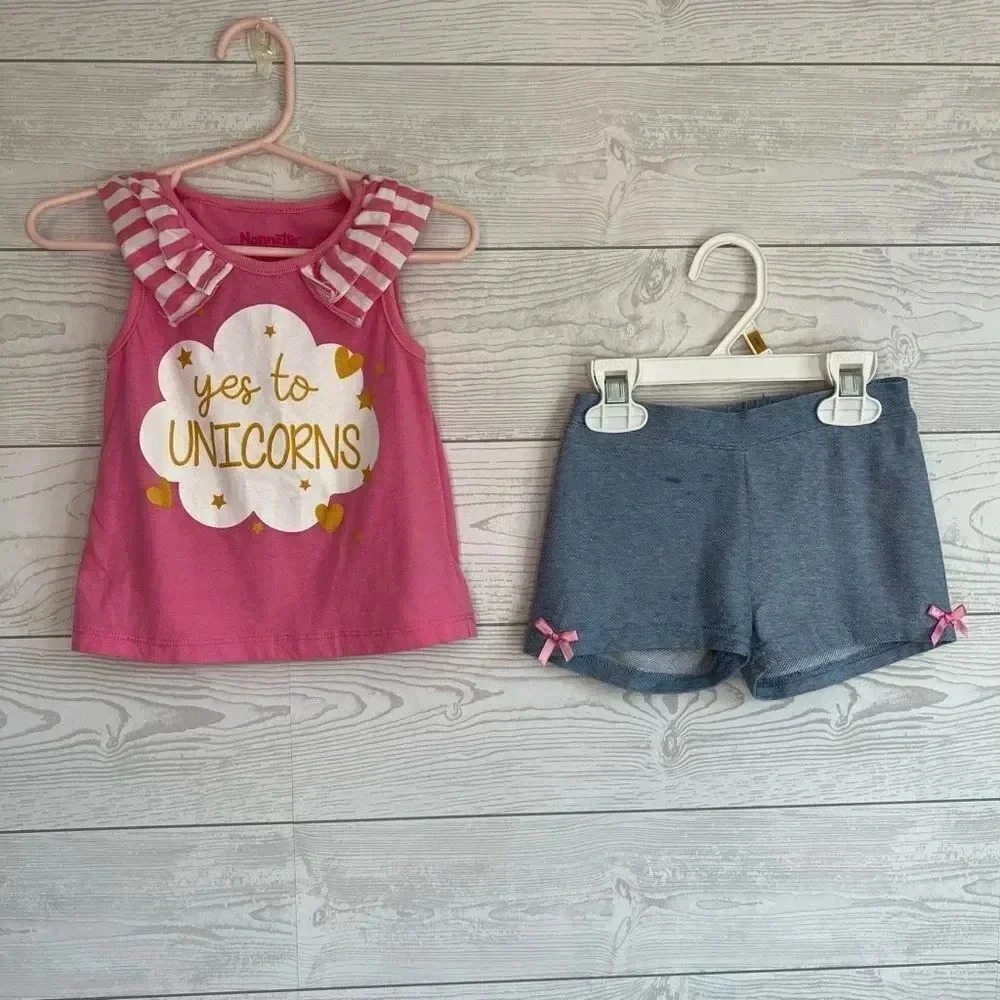 Nanette Kids toddler girl matching outfit Size 2T